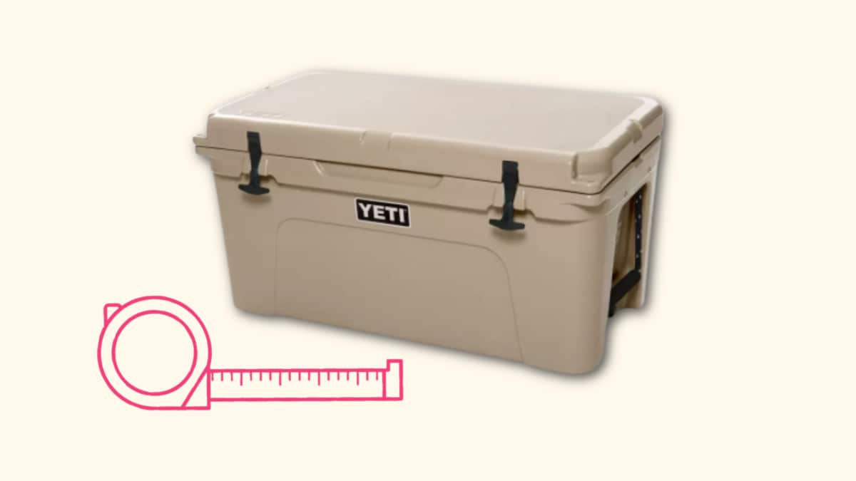 YETI Cooler Sizes measuring tape and cooler